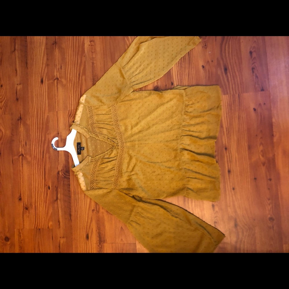 Gorgeous mustard yellow boho blouse